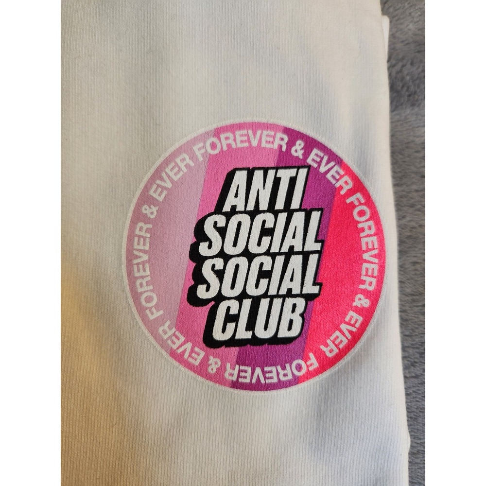 New Anti Social Social Club ASSC Blocked Logo Surfs Up White Hoodie Small S NWT
